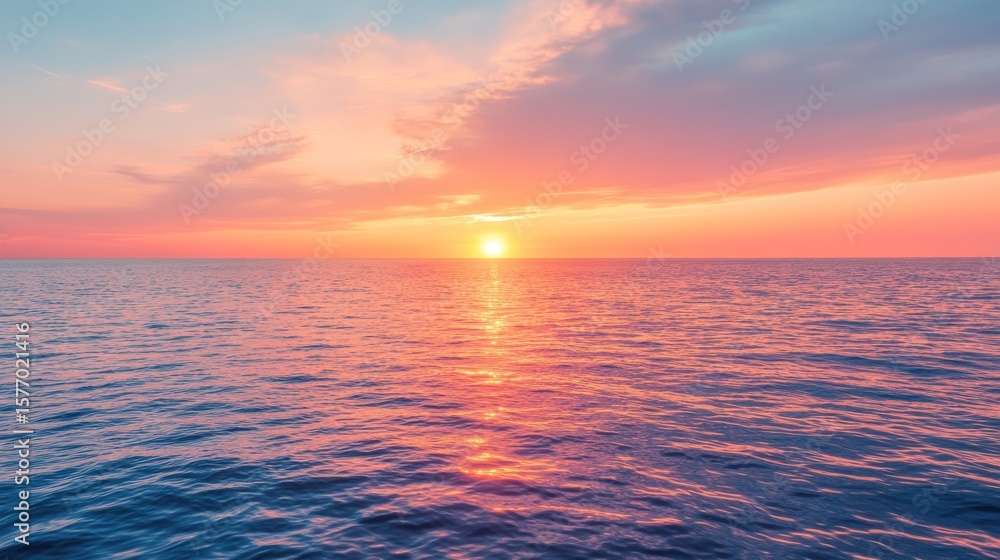 Fototapeta premium Vibrant sunset over water