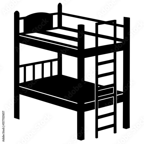 Black bunk bed with ladder double bed sleeping furniture