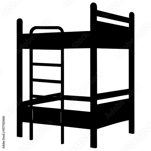 Black bunk bed with ladder double bed sleeping