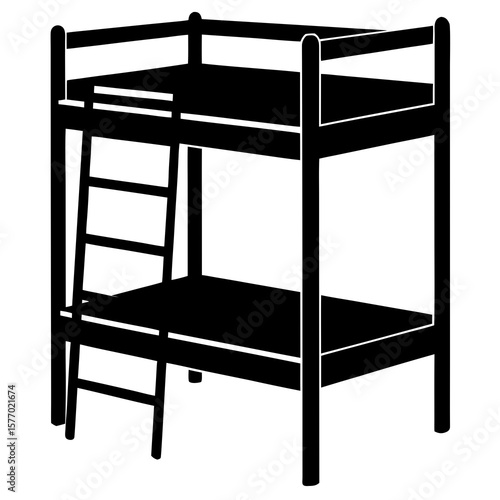 Black bunk bed with ladder furniture sleeping