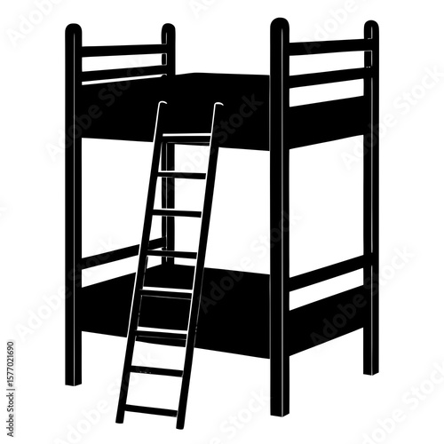 Black bunk bed with ladder furniture sleeping