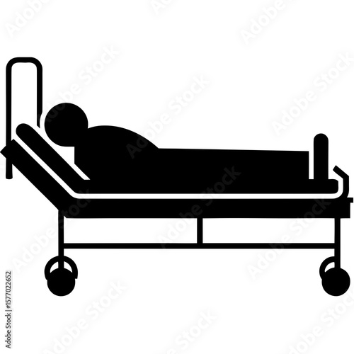 Person resting on medical cot hospital bed patient
