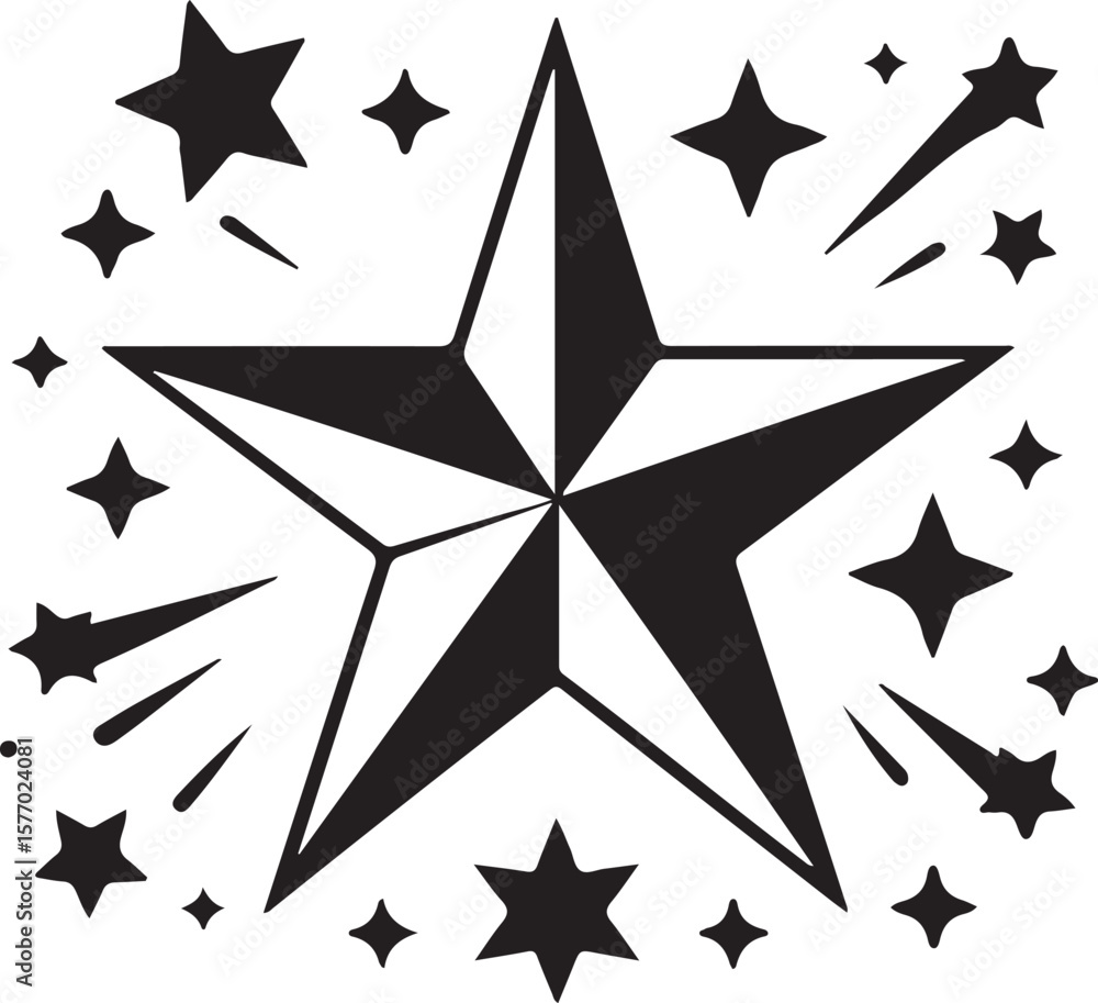 Fototapeta premium Stars collection. Star vector icons. Golden and Black set of Stars, isolated on transparent background. Star icon. Stars in modern simple flat styl