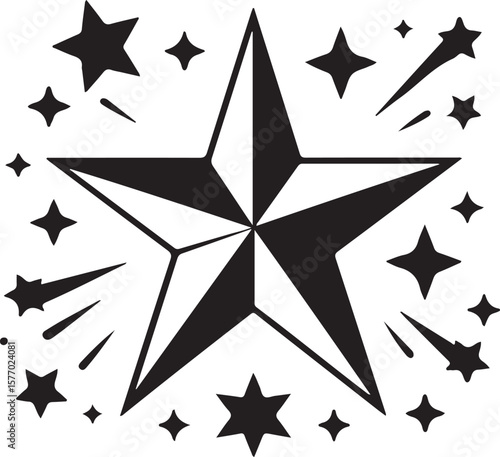 Stars collection. Star vector icons. Golden and Black set of Stars, isolated on transparent background. Star icon. Stars in modern simple flat styl