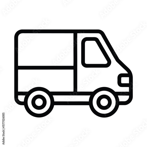 Delivery Van Outline Vector Illustration