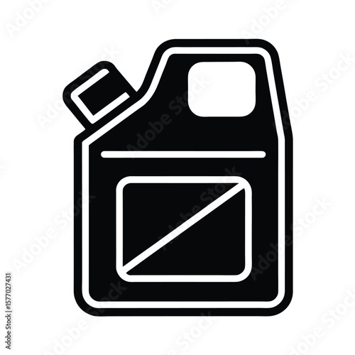 Gas Can Outlined In Bold Vector Illustration