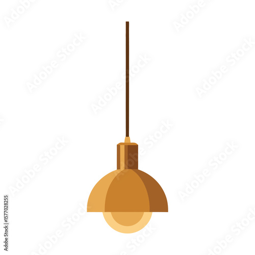 Modern brass pendant light fixture with warm glow
