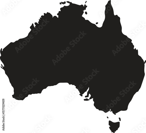 vector map of australia with borders of states