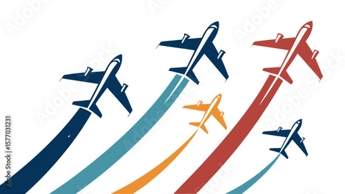 Airplane travel vector illustration for flight booking and aviation industry promotion design concept art