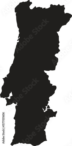 Portugal map silhouette line country Europe map illustration vector outline European isolated on white background