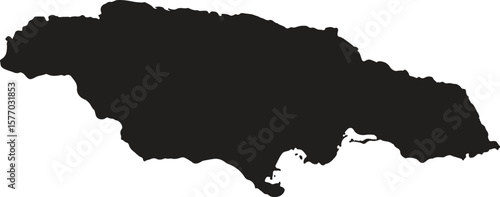 Jamaica black map on white background vector