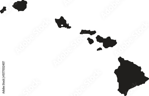 Hawaii map on white background vector
