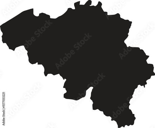 Belgium map in gray on a white background