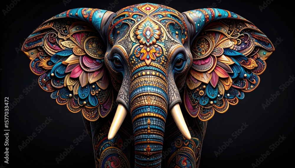 Naklejka premium Ornate Elephant Portrait