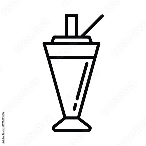 Cocktail Shaker Outline Vector Illustration
