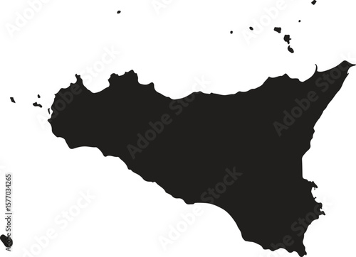 Sicily maps for design. Blank, white and black backgrounds