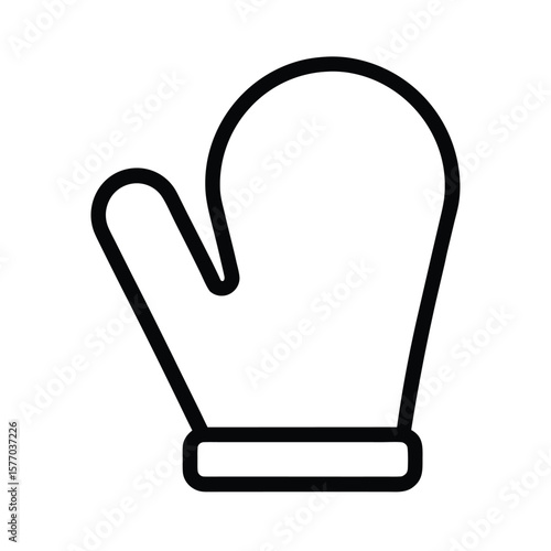 Kitchen Mitt Outline Vector Illustration