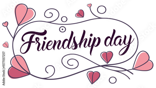 Celebrate friendship day with heart shape floral design and decorative elements for best friends forever card