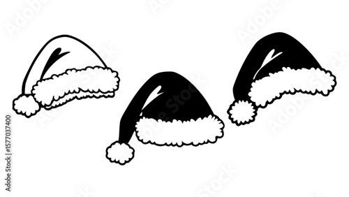 Santa hat vector christmas holiday season clip art festive celebration graphic design element for print