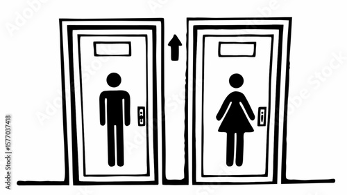 Restroom signs gender neutral toilet wc icon vector public bathroom men women lavatory symbol design graphic
