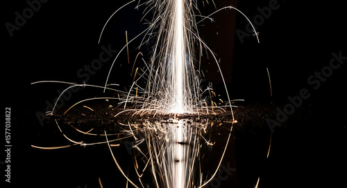 explosion of fire in the night