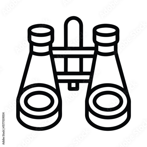 Pair Of Binoculars Outline Vector Illustration
