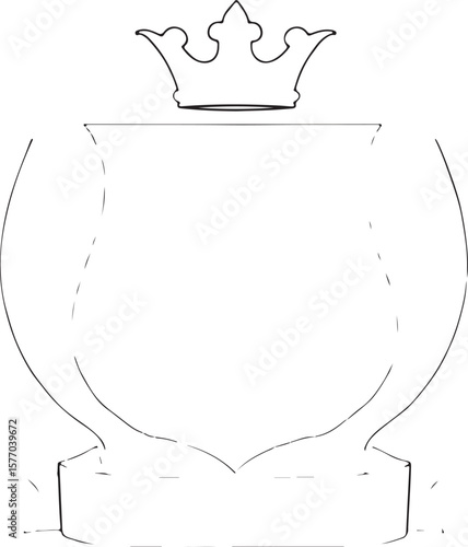 Shield & Stock black silhouette design vector: