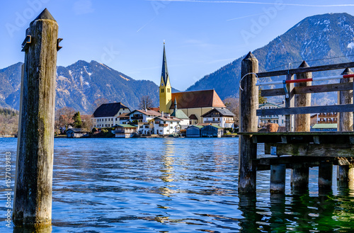 Fotografie old town of Rottach-Egern at the Tegernsee lake