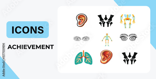 set of abstract vector human organ icon set