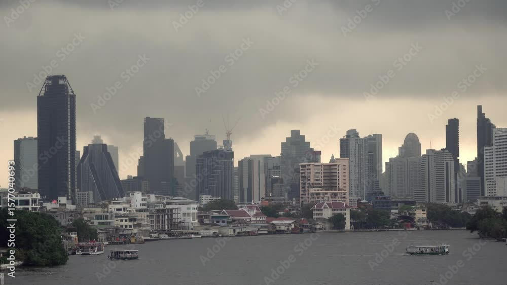 Rain storm above city, Bangkok, Thailand. Rain storm above city, Bangkok, Thailand.