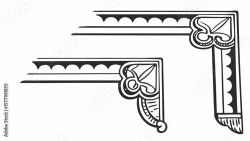 Download decorative corner border vector design element for frame and graphic design projects free image 100c
