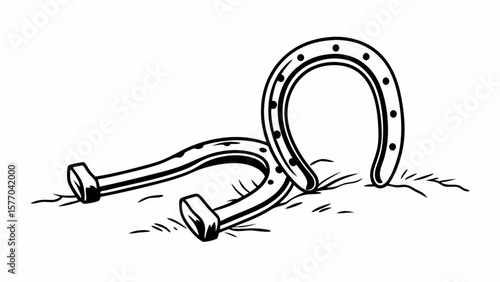 Lucky horseshoe vector illustration for equestrian themes and western designs clip art good luck charm symbol