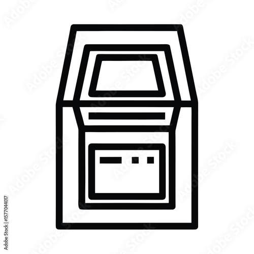 ATM Machine Outline Vector Illustration