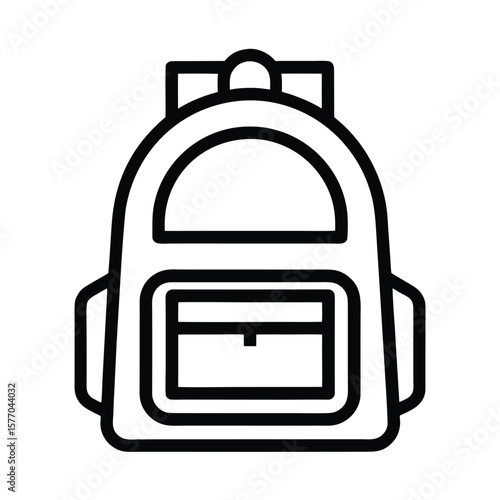 Backpack Outlined Icon Vector Illustration