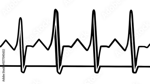 Heartbeat ekg line vector illustration for medical healthcare concept and cardiology diagnostic tool design