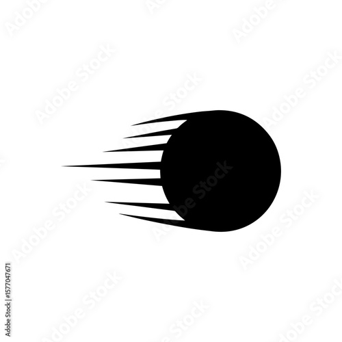 Flying golf ball icon silhouette icon vector flat design.