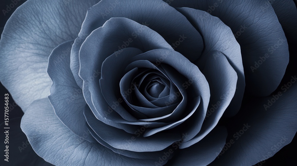 Obraz premium Close up of a blue rose, detailed petals. Possible use Botanical image, print design
