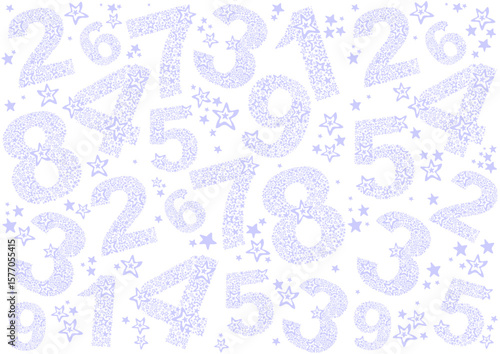 White Seamless background with blue numbers. Seamless pattern with numbers for school design. Excellent print on wrapping paper. Good for textile fabric design, wrapping paper and website wallpapers.