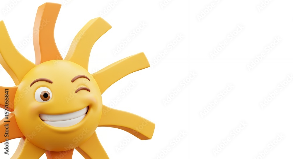 Fototapeta premium Cheerful cartoon sun graphic
