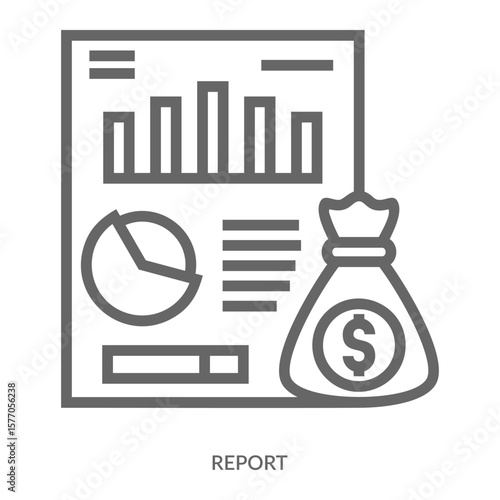 Report Icon Line Style. Design Vector Illustration