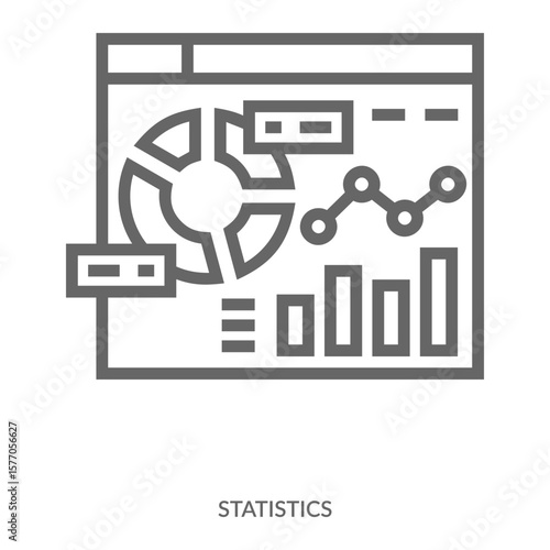 Statistics Icon Line Style. Design Vector Illustration