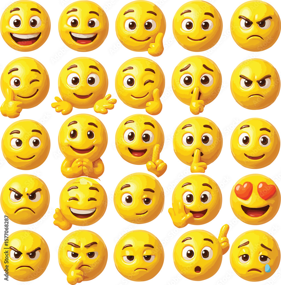 Naklejka premium 3D face expressions 1