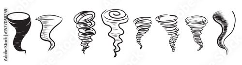 Tornado Spiral Spin Dizzy Line Drawing Symbol
