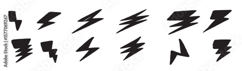 Set of electric bolt illustration