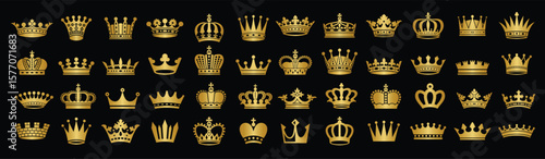 Set of golden gradient crowns templates