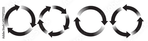 set green vector arrows circular design elements rotating elements with 25 steps arrows follo.