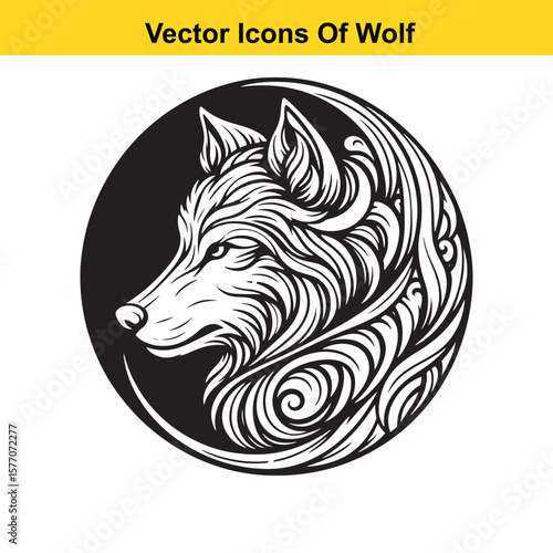 Wolf Head Vector Illustration – Fierce Animal Logo or Emblem Design