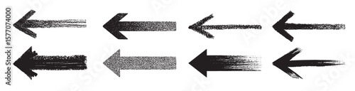 set grunge vector arrows isolated black images white background.