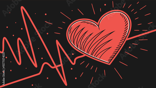Heartbeat health cardiology medical pulse love rhythm lifeline heart rate monitor ekg graph healthcare