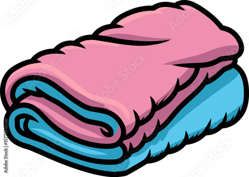 Folded Towels: Clean & Soft Fabric Stack, Household Linen